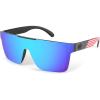 Polarized Blue Mirrored Lenses With American Flag Temples 004