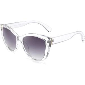 FEISEDY Polarized Vintage Sunglasses American Womens Square Jackie O Cat Eye Sunglasses B2451(Transparent Grey)