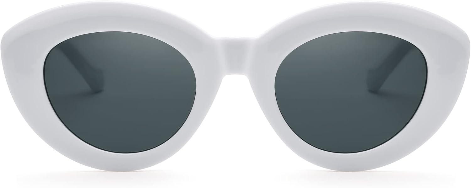 imageFEISEDY Oversized Cat Eye Sunglasses for Women Retro Thick Frame Oval Cateye Shades UV400 Sunnies B9068