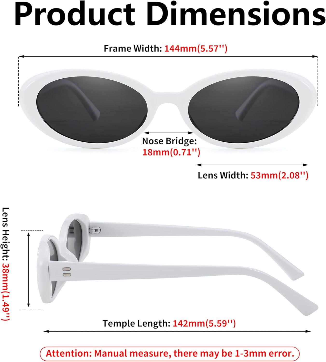 imageFEISEDY Retro Oval Sunglasses for Women Men 90s Small Oval Round Shades UV400 Protection Sunnies B9072