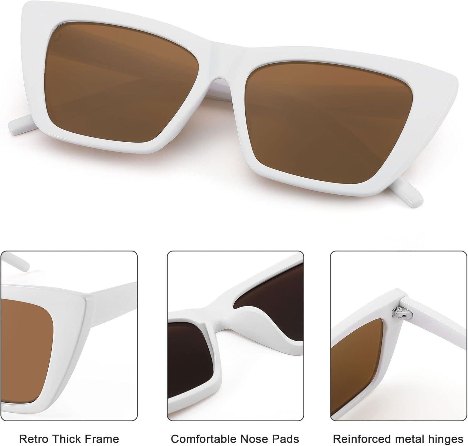 imageFEISEDY Square Cat Eye Sunglasses Vintage Cateye Frame UV400 Protection Sunglasses B2719