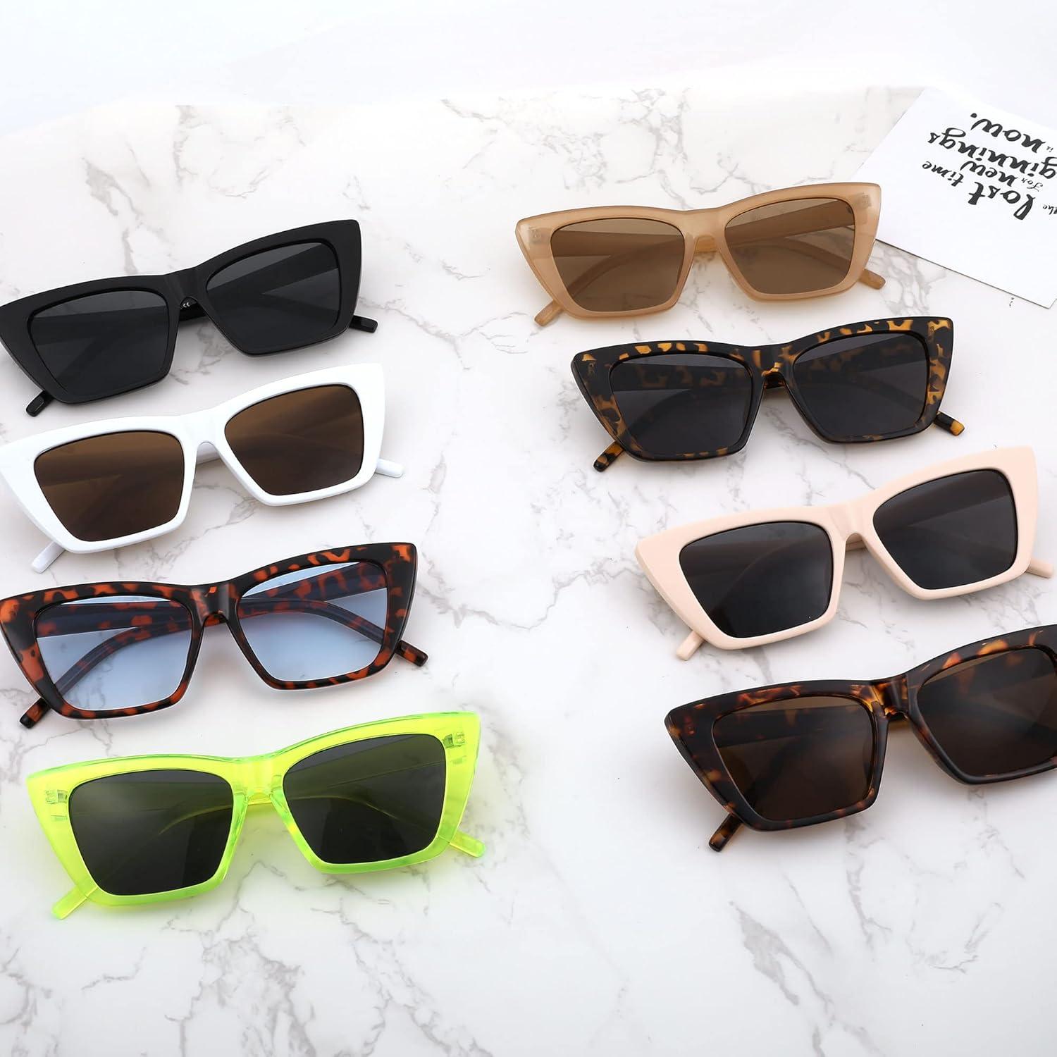imageFEISEDY Square Cat Eye Sunglasses Vintage Cateye Frame UV400 Protection Sunglasses B2719