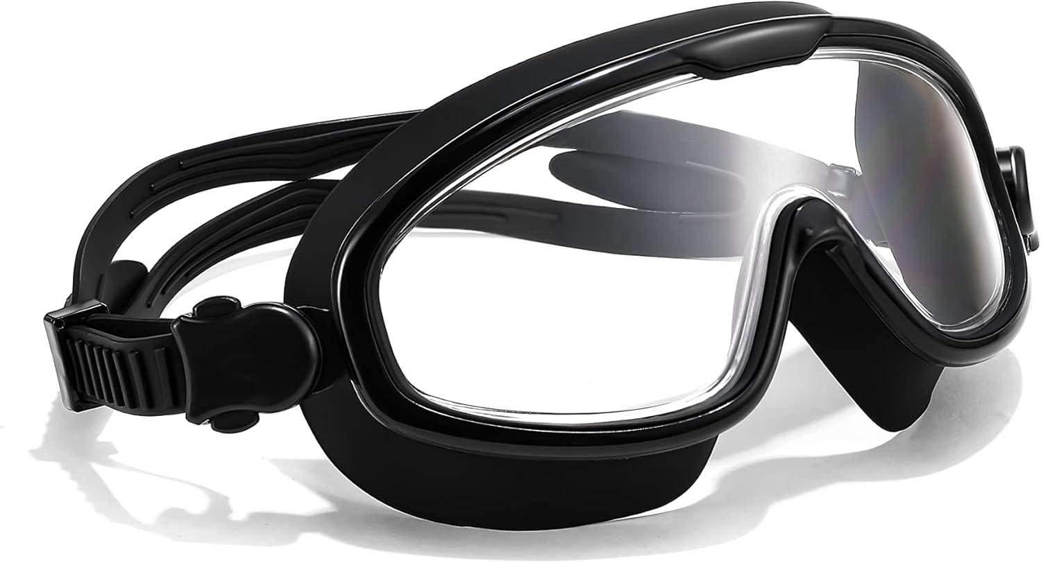 imageFEISEDY Swim Goggles No Leaking AntiFog Pool Goggles Swimming Goggles Adult Men Women Youth 180 Clear Vision UV400 B2389Clear