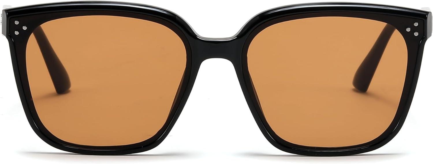 imageFEISEDY Women Trendy Square Sunglasses Oversized Vintage Cute Classic Simple Men Sun Glasses UV400 B0118