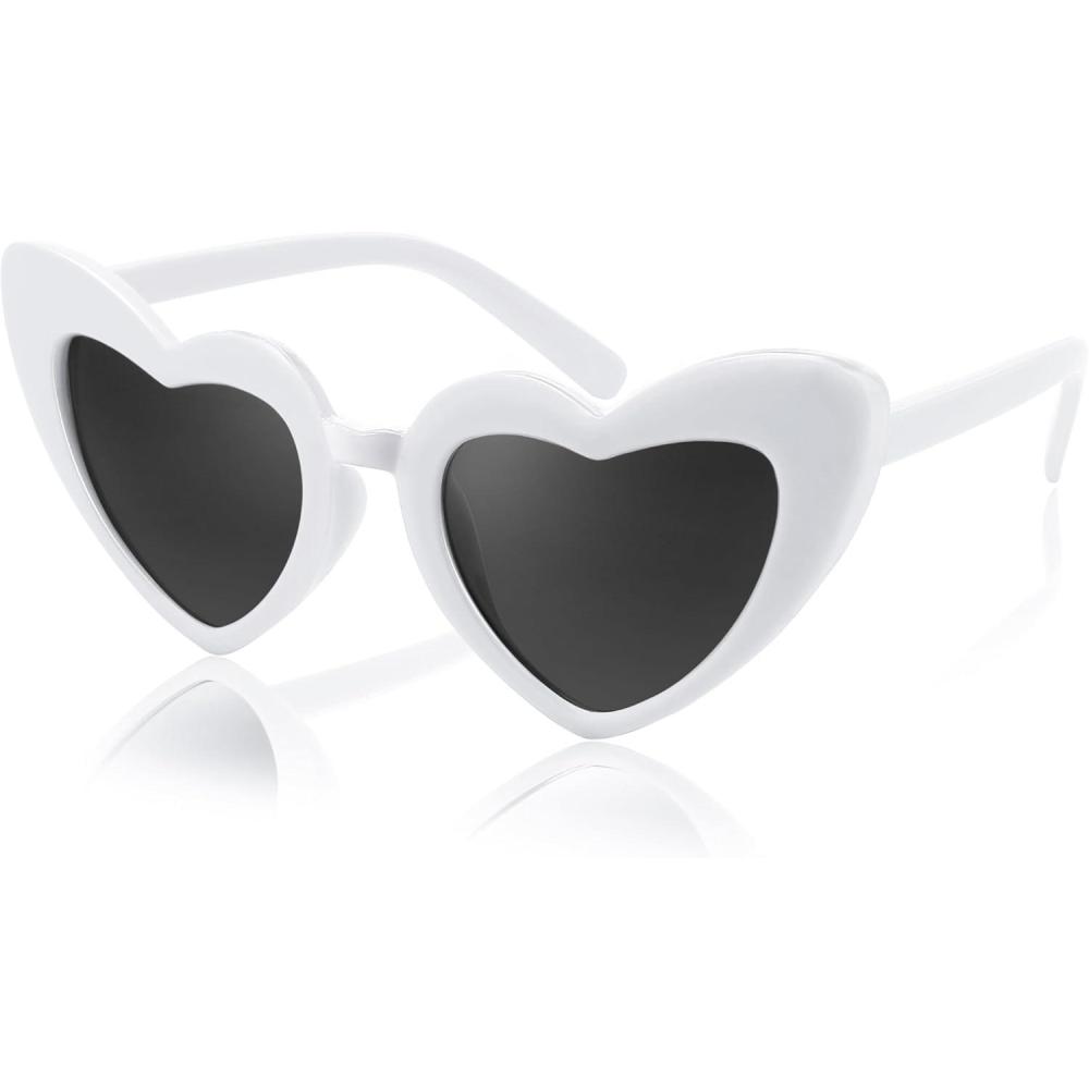 imageFEISEDY 2 Pack Vintage Kids Heart Sunglasses Girls Toddler De Sol Gafas Beach Party Holiday Sun Glasses Age 310 B2903White