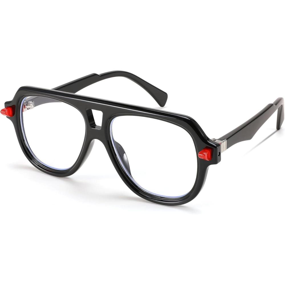 imageFEISEDY Aviator Frame Glasses for Women Men Blue Light Blocking Glasses Anti Glare Computer Eyeglasses B0039Black