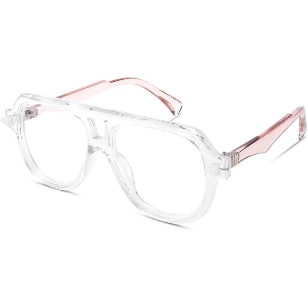 imageFEISEDY Aviator Frame Glasses for Women Men Blue Light Blocking Glasses Anti Glare Computer Eyeglasses B0039Transparent