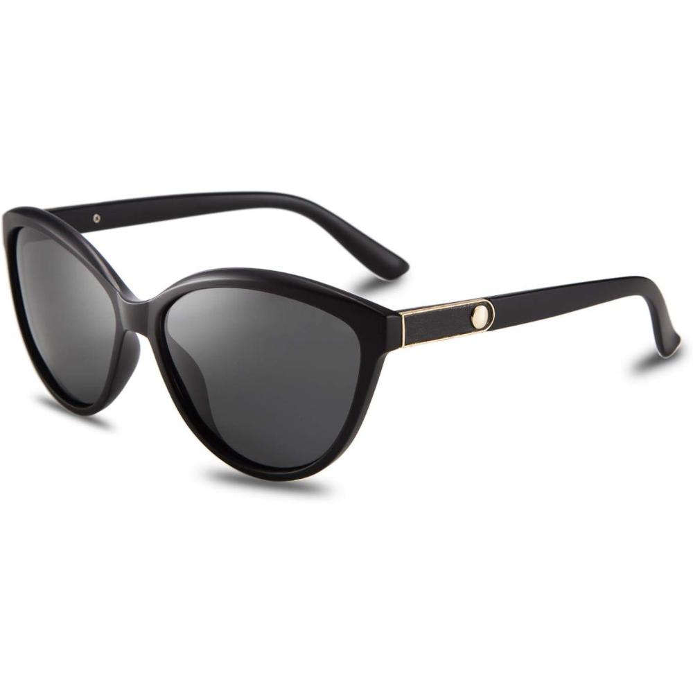 imageFEISEDY Classic Cateye Polarized Sunglasses for Women 100 UV Protection B2512Matt Black