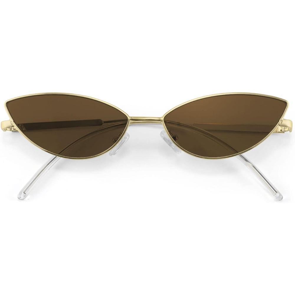imageFEISEDY Fashion Designer Sunglasses Retro Small Petals Shape Arc Temple Design B2298Brown