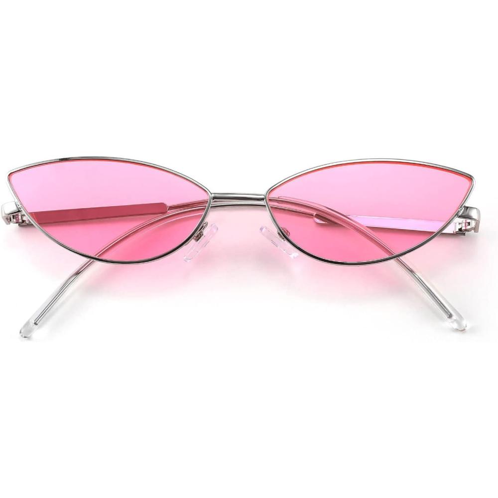 imageFEISEDY Fashion Designer Sunglasses Retro Small Petals Shape Arc Temple Design B2298Pink