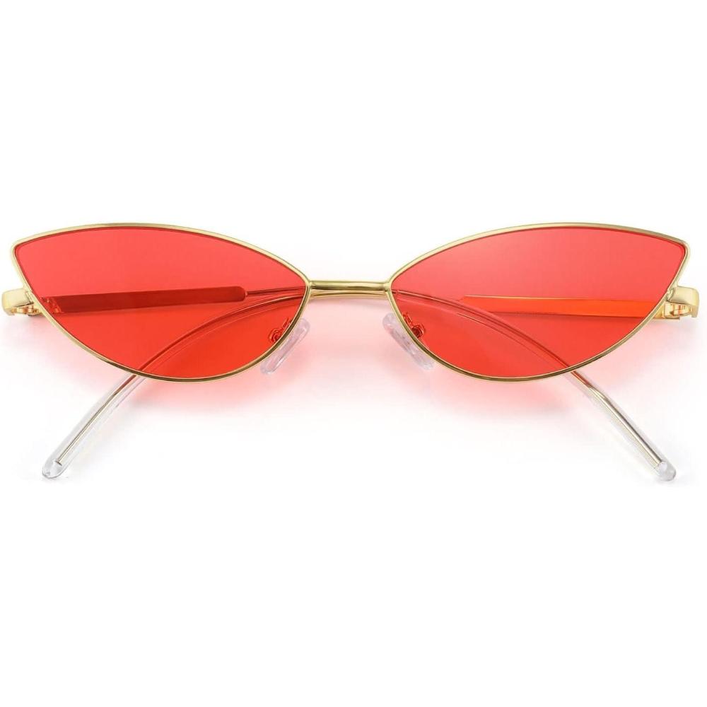 imageFEISEDY Fashion Designer Sunglasses Retro Small Petals Shape Arc Temple Design B2298Red