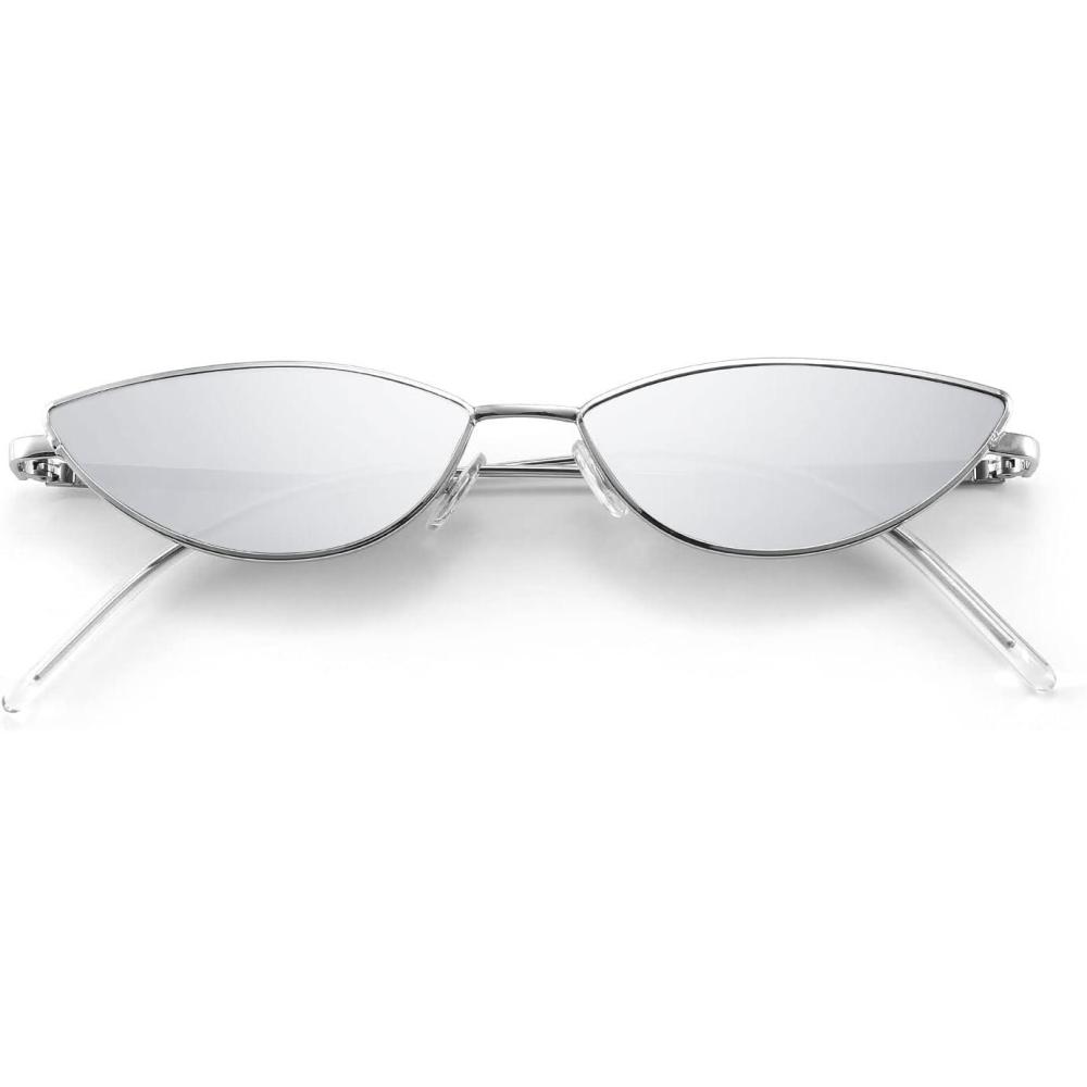 imageFEISEDY Fashion Designer Sunglasses Retro Small Petals Shape Arc Temple Design B2298Silver