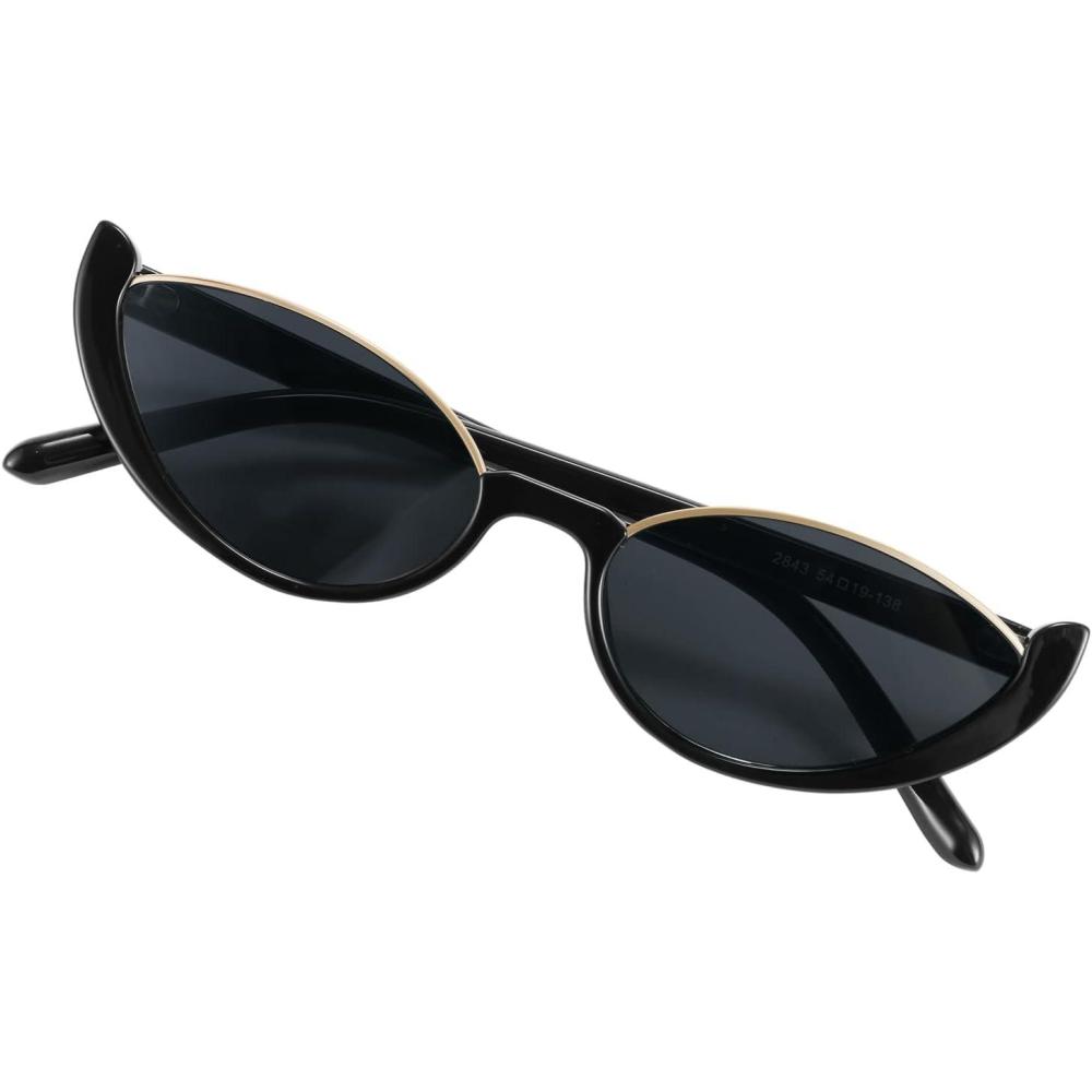 imageFEISEDY Fashion Small Cat Eye Sunglasses for Women Retro Trendy Cool Sun Glasses B2864Black