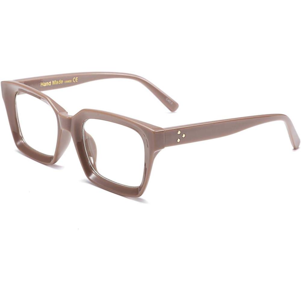 imageFEISEDY Glasses Frame Womens Square Thick Eyeglasses Frame Classic Eyewear for Men B2461As is Shown