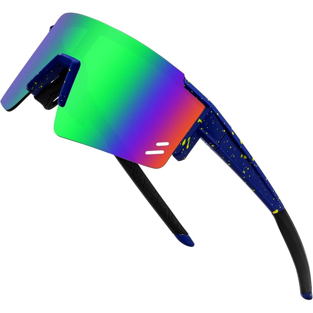 imageFEISEDY Kids Sunglasses Youth Baseball Sun Glasses UV400 Sports Teens Cycling Shades for Boys Girls Age 816 B0048Green