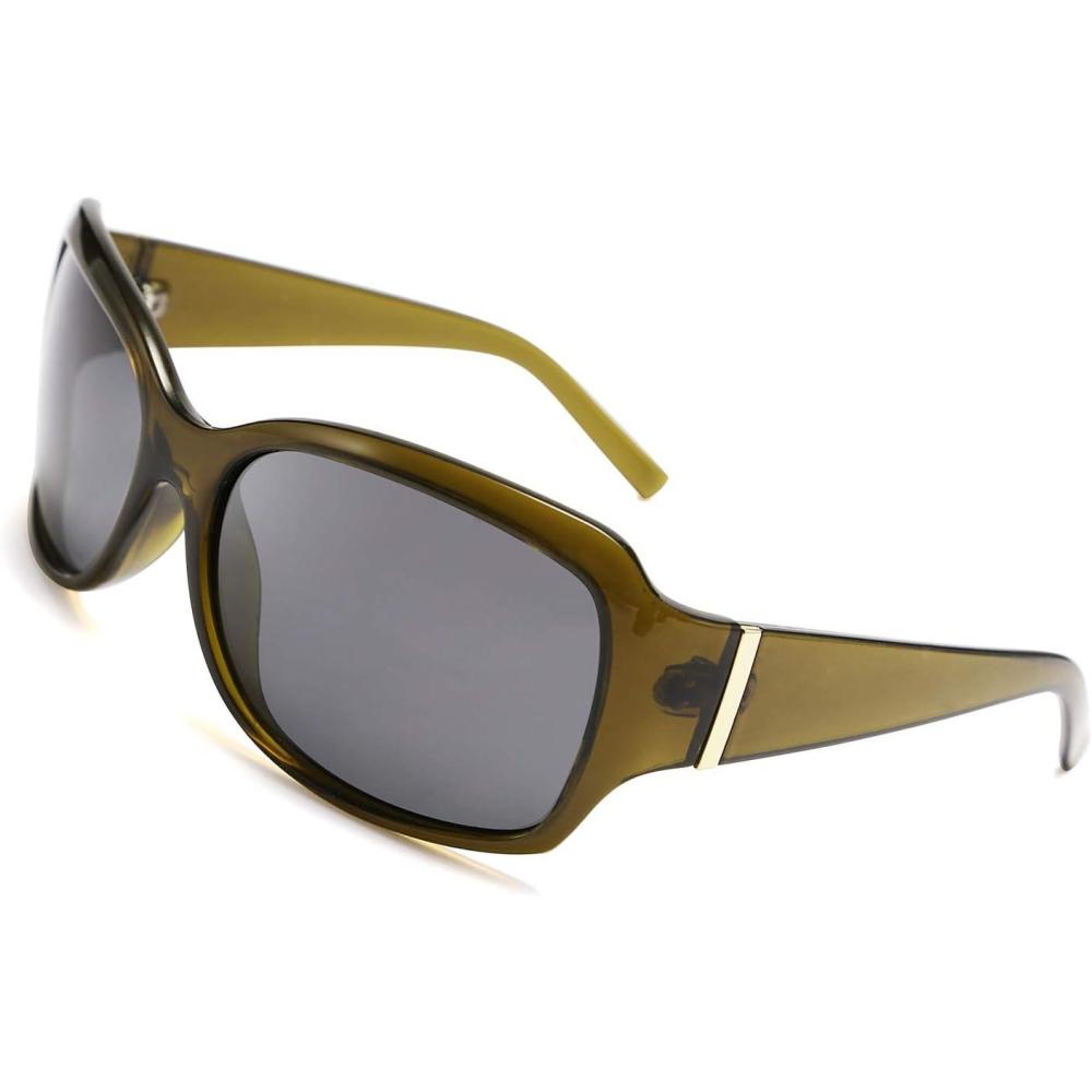 imageFEISEDY Polarized Oversized Sunglasses for Women Men Classic Rectangle Wrap Around Large Frame UV400 Protection B2504Gark Green
