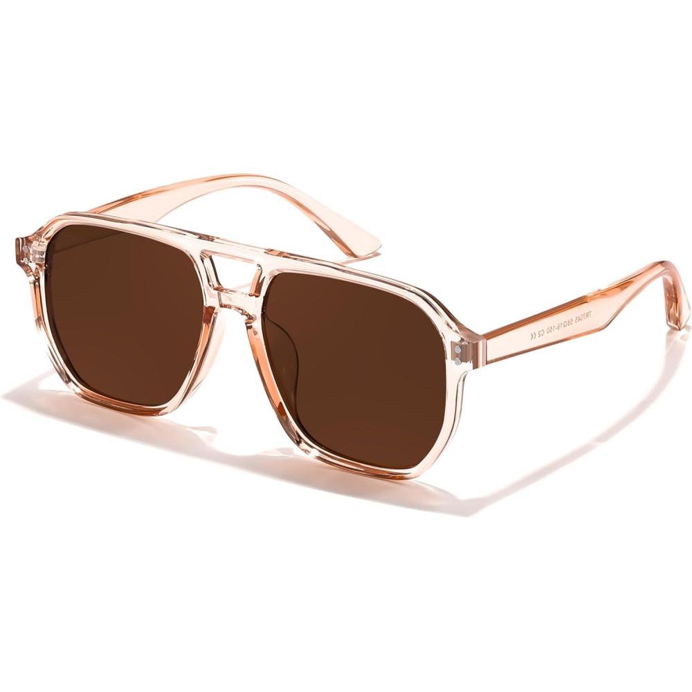 imageFEISEDY Retro Avaitor Sunglasses Women Men Vintage Square 70s Plastic Frame Pilot Sun Glasses B9144