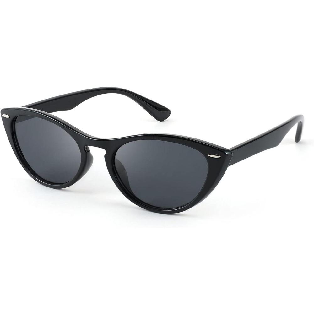 imageFEISEDY Retro Cat Eye Sunglasses Women Men Vintage Small Cateye UV400 Sunglasses B2617Black
