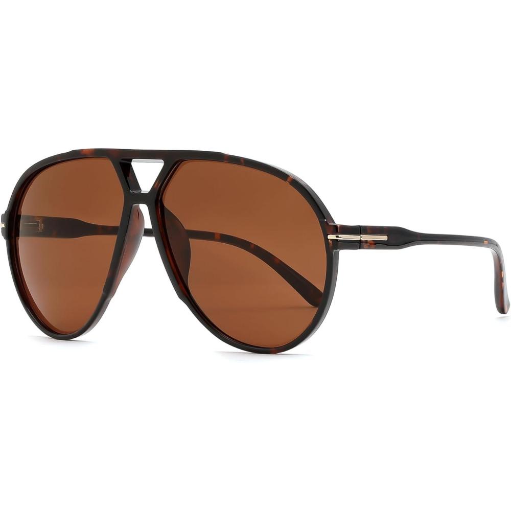 imageFEISEDY Retro Oversized Sunglasses for Women Men Classic 70s Trendy Sun Glasses Vintage Shades B0289TortoiseTea