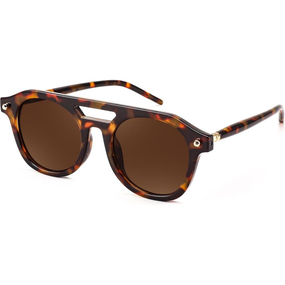 imageFEISEDY Retro Square Aviator Sunglasses Womens Mens Trendy 70s Vintage Stylish Frame UV400 Sun Glasses B0051001 Leopard