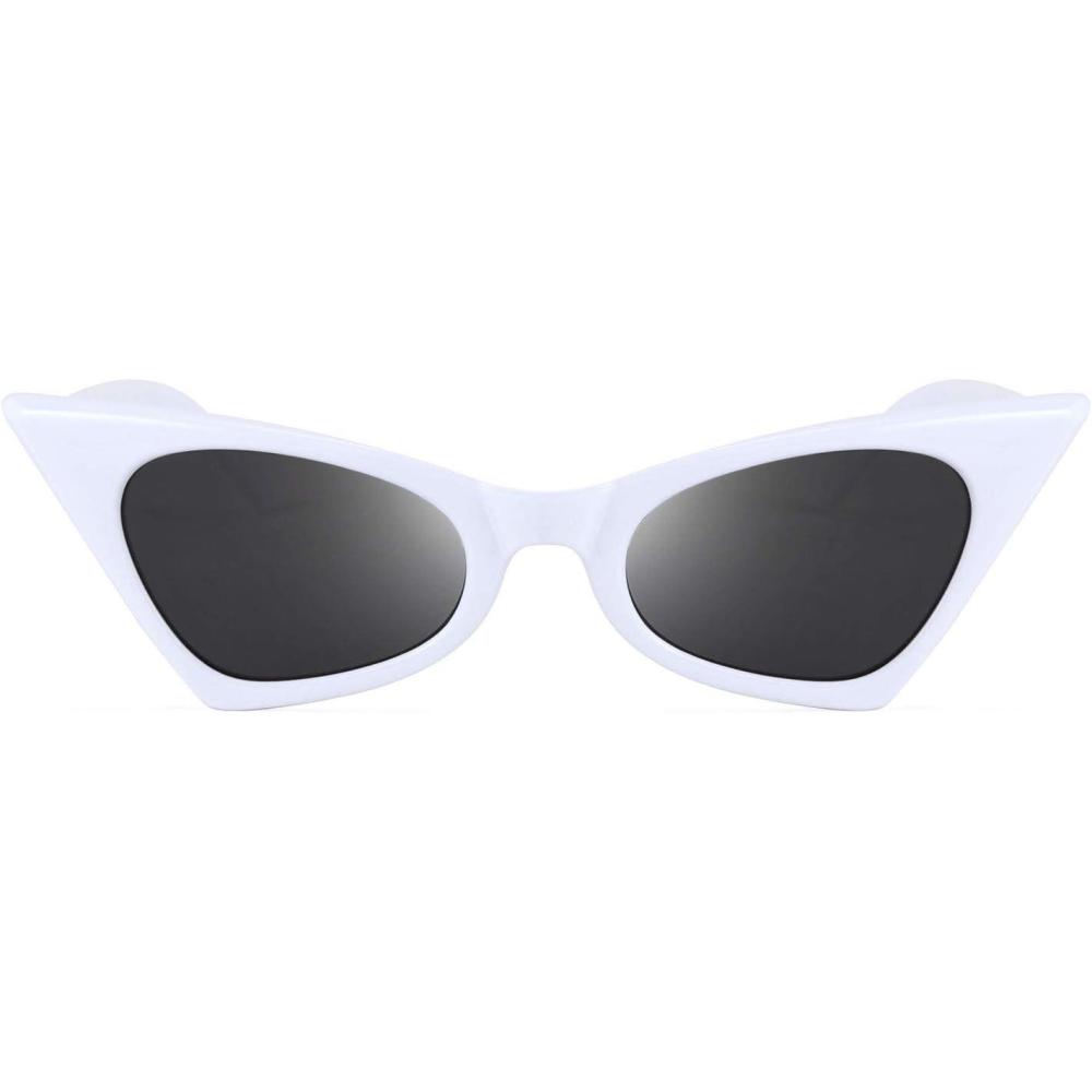 imageFEISEDY Small Cat Eye Sunglasses Vintage Square Shade Women Eyewear B229103 White