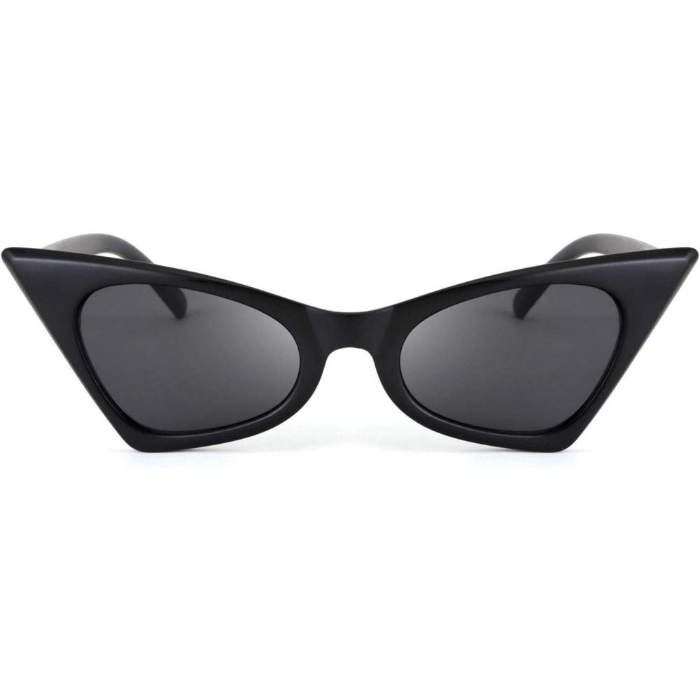 imageFEISEDY Small Cat Eye Sunglasses Vintage Square Shade Women Eyewear B2291Black