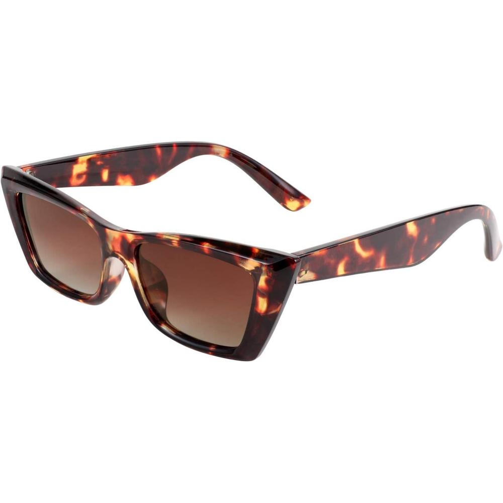 imageFEISEDY Small Cateye Square Polarized Sunglasses Women Classic Thick Rectangle Frame UV400 Sun Glasses B2736004 Leopard
