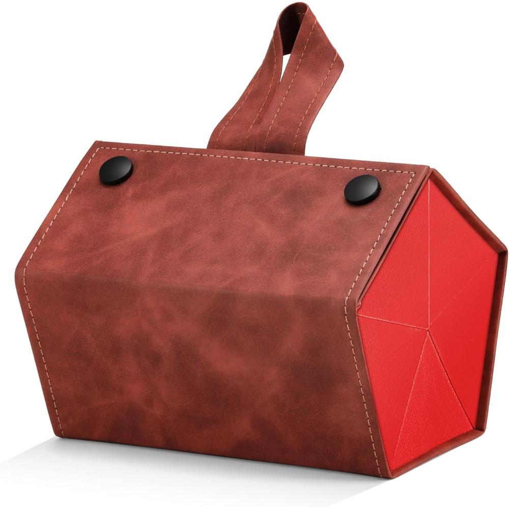 imageFEISEDY Sunglasses Organizer 5 Slots Travel Glasses CaseHanging Eyewear Holder Fashionable PU Leather Eyeglass Case B0087002 Brownred