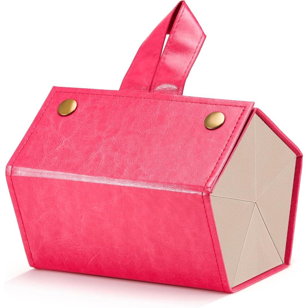 imageFEISEDY Sunglasses Organizer 5 Slots Travel Glasses CaseHanging Eyewear Holder Fashionable PU Leather Eyeglass Case B0087004 Pink