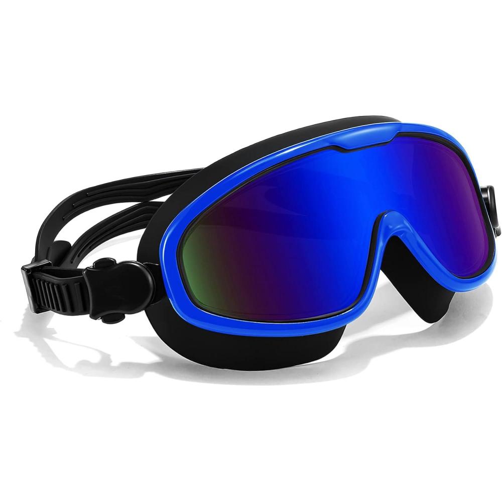 imageFEISEDY Swim Goggles No Leaking AntiFog Pool Goggles Swimming Goggles Adult Men Women Youth 180 Clear Vision UV400 B2389Blue