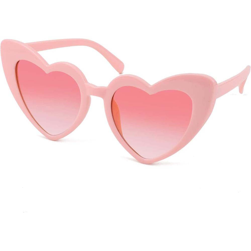 imageFEISEDY Vintage Heart Shaped Sunglasses Women Stylish Love Eyeglasses B2421P1PinkGradient Pink Lenses