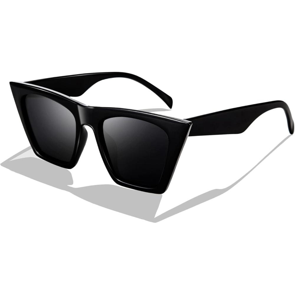 imageFEISEDY Vintage Square Cat Eye Sunglasses Women Trendy Cateye Sunglasses B2473Black