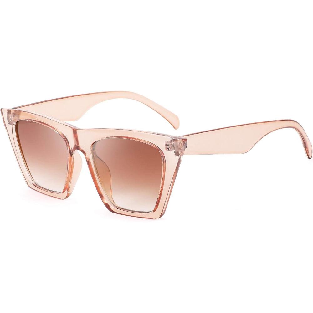 imageFEISEDY Vintage Square Cat Eye Sunglasses Women Trendy Cateye Sunglasses B2473Champagne