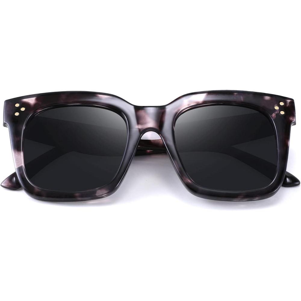 imageFEISEDY Vintage Women Butterfly Sunglasses Designer Luxury Square Gradient Sun Glasses Shades B2486Grey Leopard Camo