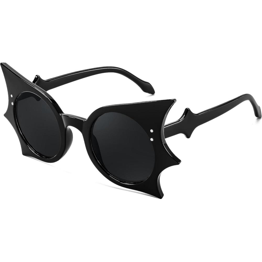 imageFEISEDY Women Men Funny Sunglasses Butterfly Shaped Bat Shades for Halloween and Party B4142Black