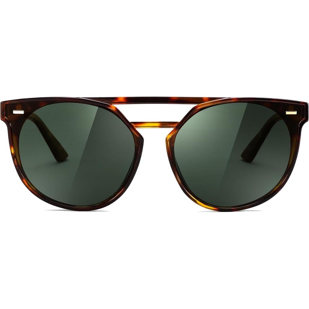 imageFEISEDY Womens Cat Eye Aviator Sunglasses Polarized UV400 for Driving ampamp Travel Vintage Oversized Fashion B011903 Leopard Dark Green