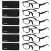 imageFEISEDY 6 Pack Classic Reading Glasses  Traditional Lightweight Black Frame Rectangular Readers B0297Black