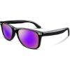 Bright Black Frame & Purple Mirror Lens
