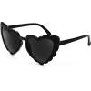 imageFEISEDY Love Heart Shaped Sunglasses for Women Trendy Retro Cat Eye Mod Style Stylish Glasses B2336001 Black Grey Lens