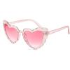 imageFEISEDY Love Heart Shaped Sunglasses for Women Trendy Retro Cat Eye Mod Style Stylish Glasses B2336006 Silverflash  Gradient Pink Lens