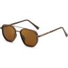 imageFEISEDY Polarized Aviator Sunglasses for Men Square Retro Metal Frame UV 400 Protection TAC Lens B0329Matte BrownBrown