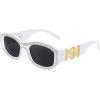 imageFEISEDY Rectangle Rhinestone Sunglasses for Women Men Bling Jeweled Retro Square Sunglasses 90s Vintage Shades B0091WhiteRhinestone