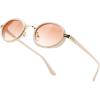 imageFEISEDY Retro 90s Small Oval Punk Sunglasses Gothic Steampunk Round Hippie Shade Men Women B019304 Off White  Gradual Tea