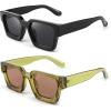 2pcs - Balck + Transparent Green / Tea