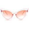 imageFEISEDY Retro Cat Eye Sunglasses for Women Fashion Vintage Cateye Sun Glasses B2235004 Transparent Pink FramePink Gradient Lens