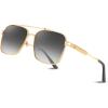 Grey Lens Golden Metal Frame