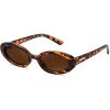 imageFEISEDY Small Retro Oval Cateye Sun Glasses for Women and Teens with Small Face 90s Style Glasses B4172Leopard