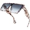 imageFEISEDY Square Oversized Sunglasses Women Men Trendy Thick Frame Flat Top Shield Rimless Shades B2798