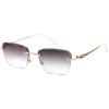 imageFEISEDY Stylish Metal Reader Sunglasses for Woman Trendy Retro Reading Glasses UV400 Protection B0295Gold Frame  Gradual Grey Lens