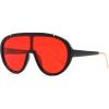 imageFEISEDY Sunglasses Women Oversized One Piece Frame UV400 Sun Glasses Trendy Retro Shades B2580Red